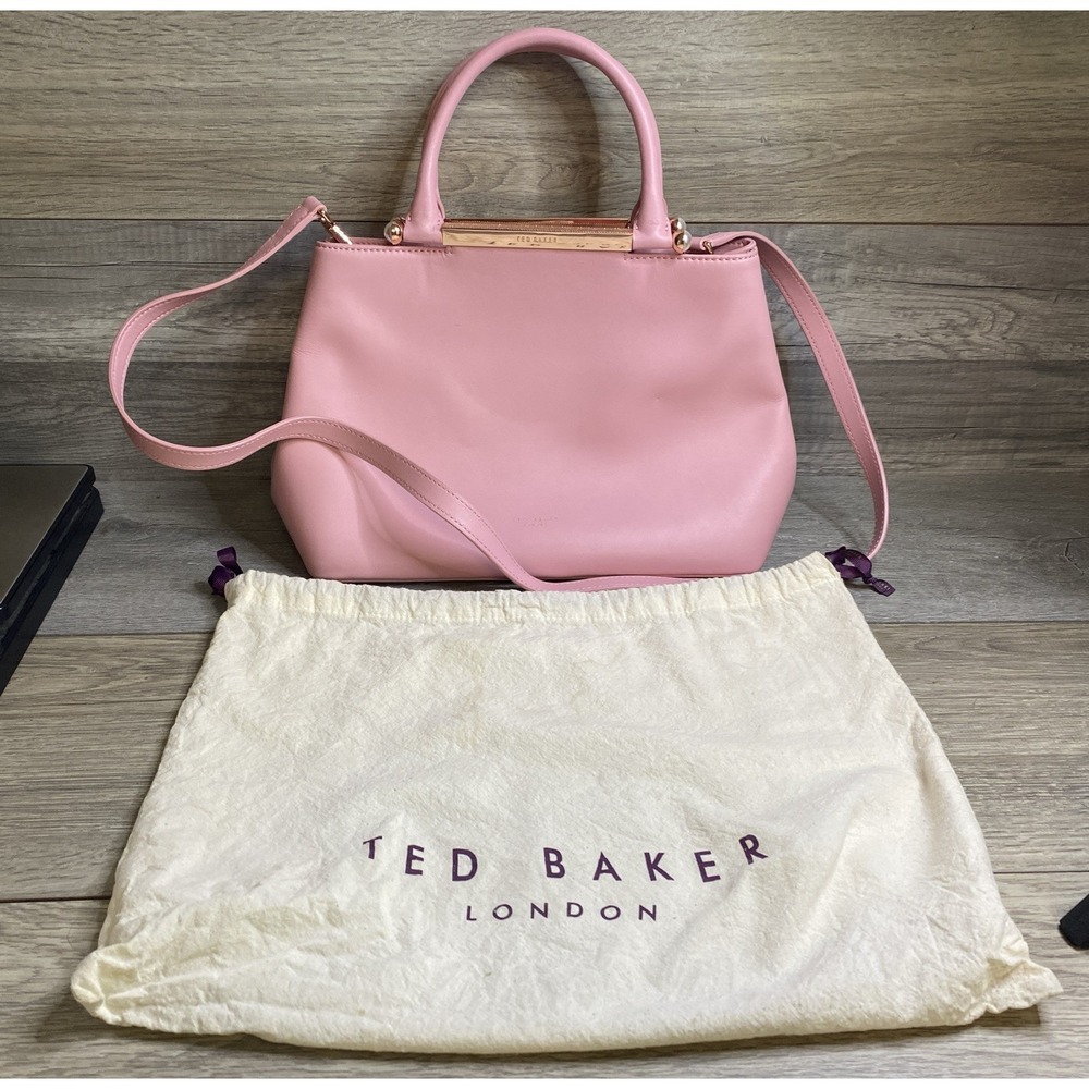 Ted Baker Dusky Pink Handbag Pearl Handle Detail w Dust Bag W Tags